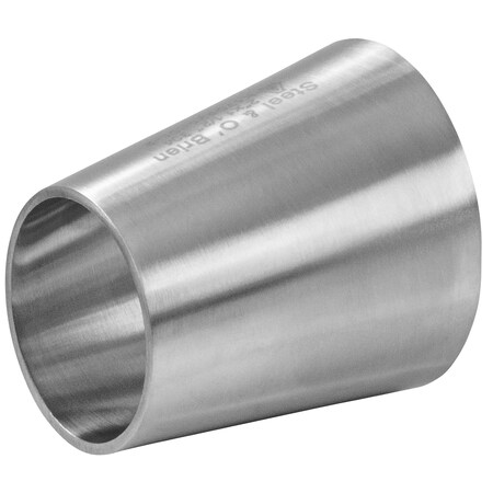 Steel & Obrien 1" x 3/4" Ecc. Butt Weld Reducer - 1" Long 316SS Polished 32W-1X.75-7-316